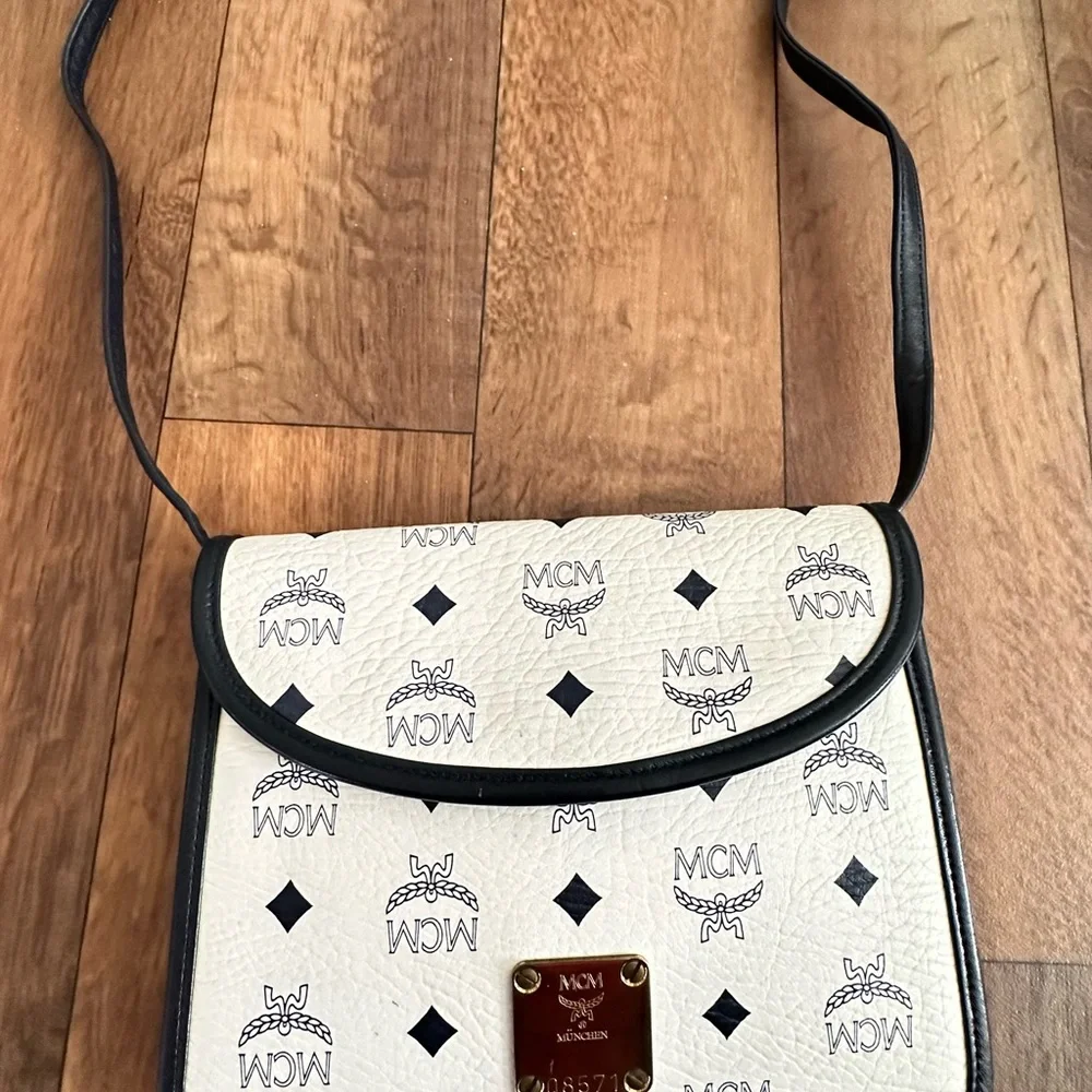 MCM Black and White Crossbody Bag - Picture 3 of 7